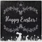 Northlight Black and White Happy Easter Bunnies Canvas Wall Art, 17.75" x 17.75"